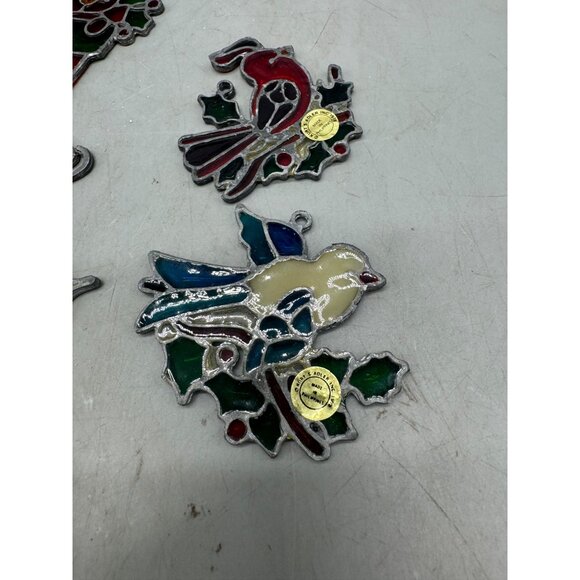 Set Of 6 Vintage Christmas-Themed Stained Resin Style Ornaments Handmade READ - Picture 10 of 16